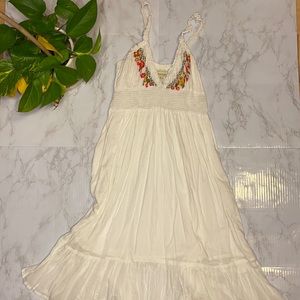 Floral Embroidered Poplin Dress